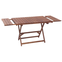 ΖΗΣΗ-ΧΙΑΣΤΙ-EXT τραπέζι κήπου ξύλινο ορθογώνιο εμποτισμού ΚΑΡΥΔΙ διάσταση 70x124(+22+22)